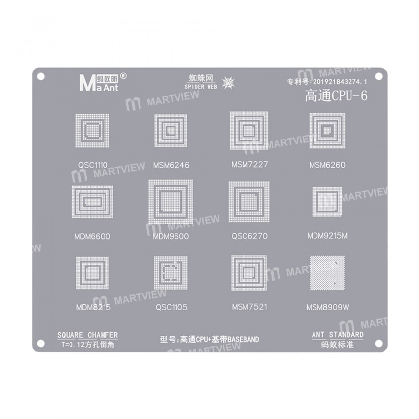 MaAnt 0.12mm High-quality Chip Qualcomm CPU Full-chip Series BGA Reballing Stencil