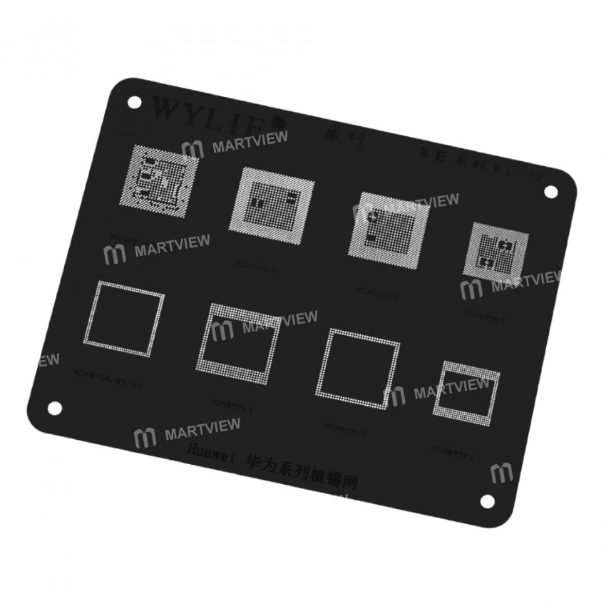 WYLIE WL-57 BGA Reballing Black Stencil Net for Huawei MSM8996 MSM8992 MSM8998 MSM8956 MSM8976