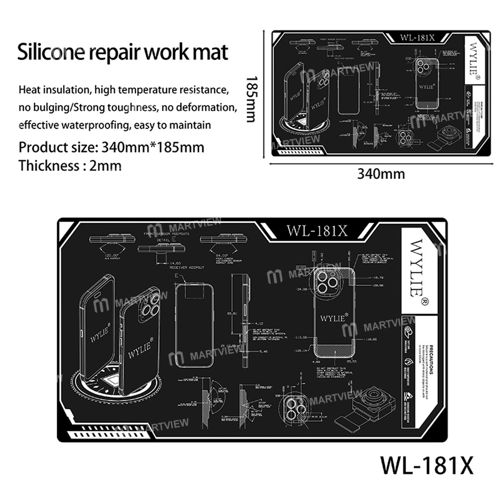 wylie wl-181x-15-inch-heat-insulating-silicone-mat-for-mobile-phone-tablet-repair-3