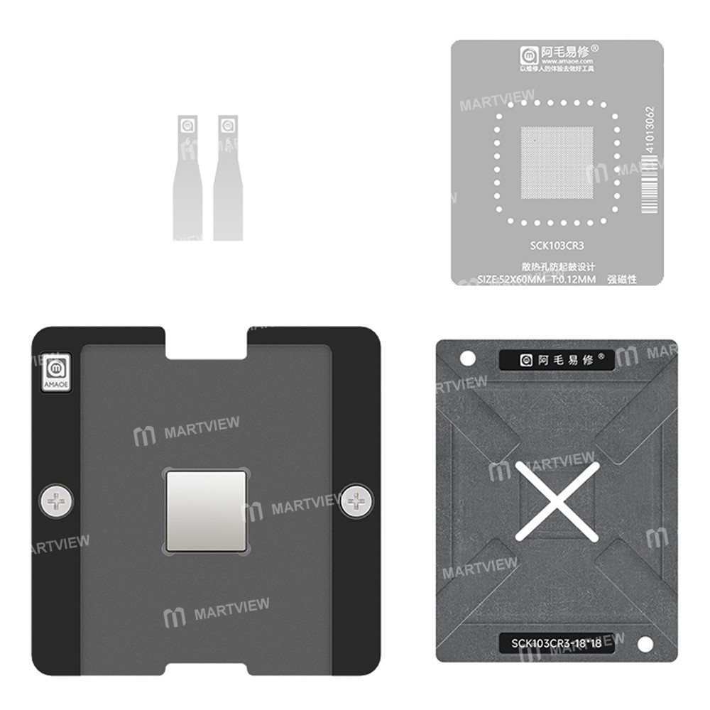 amaoe 012mm-sck103cr3-camera-main-control-chip-bga-reballing-stencil-tin-plating-platform-set-for-ca