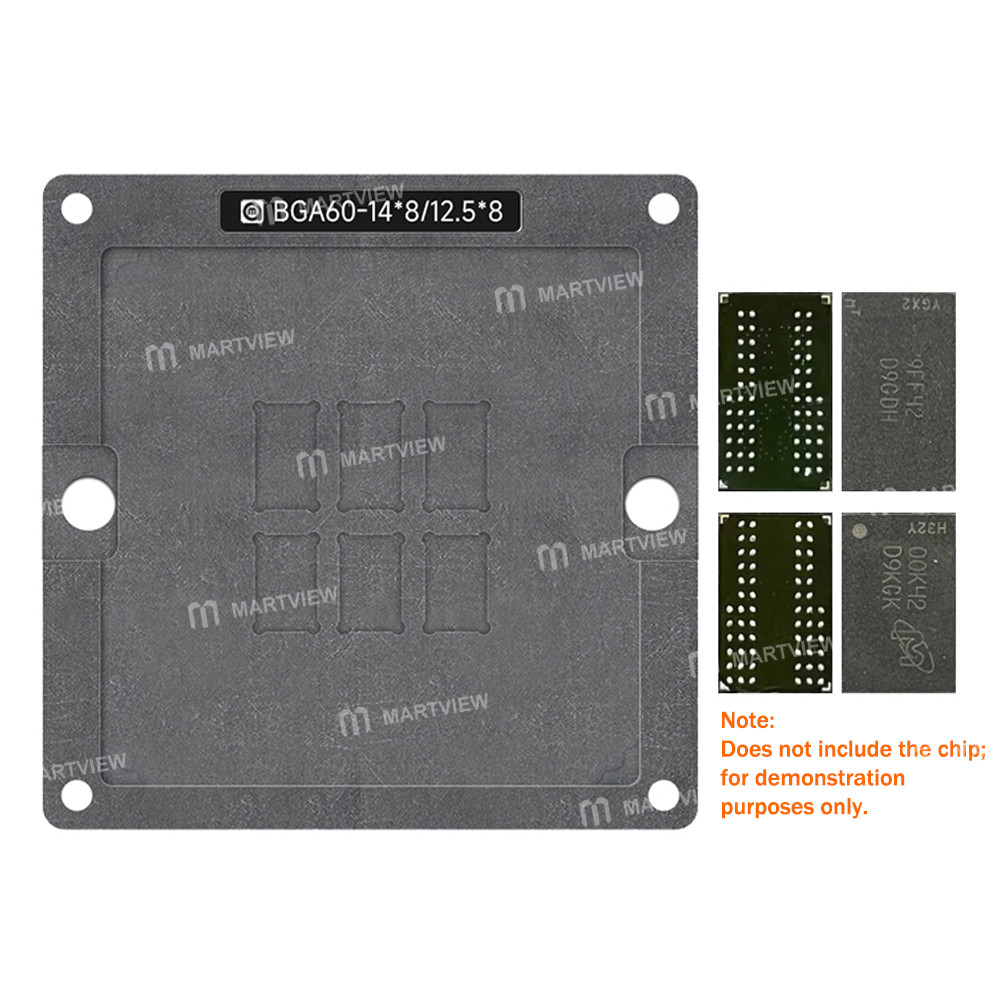 amaoe 020mm-d9gdh-d9kgk-bga60-6-in-1-memory-chips-bga-reballing-stencil-tin-plating-platform-set-3