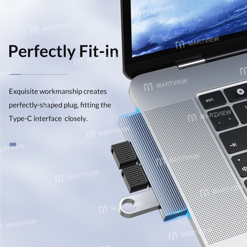 Orico AH-W13 Aluminum High-speed Mini Type-C to USB 3.0 HUB for Computer / Laptop / Tablet