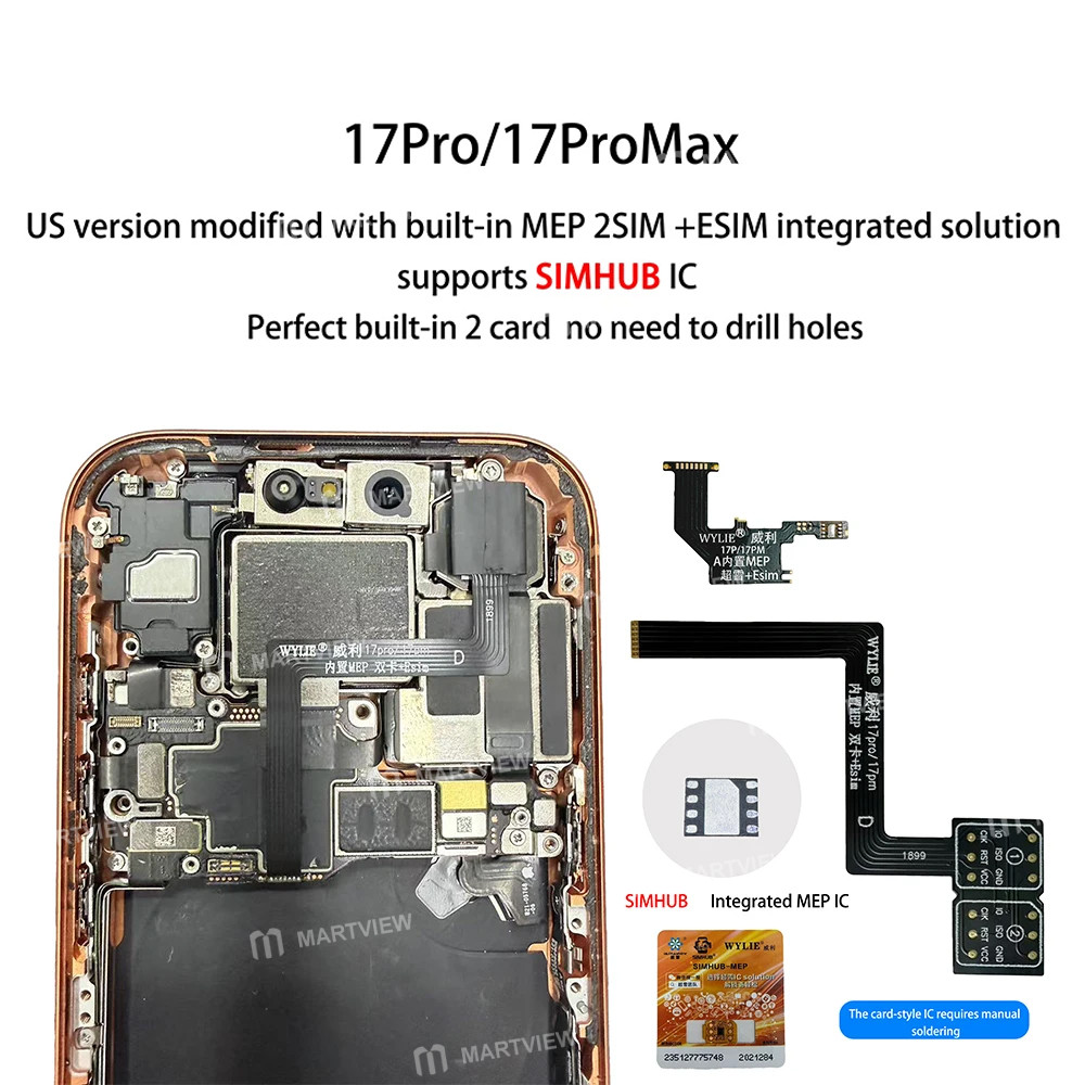 wylie built-in-mep-dual-sim-esim-integrated-solution-for-iphone-17-pro-17pro-max-us-version-2