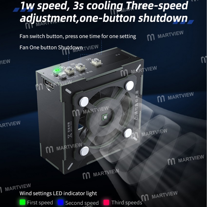 mega idea-2-in-1-three-speed-adjustment-uv-curing-cooling-fan-for-mobile-phone-repair-10