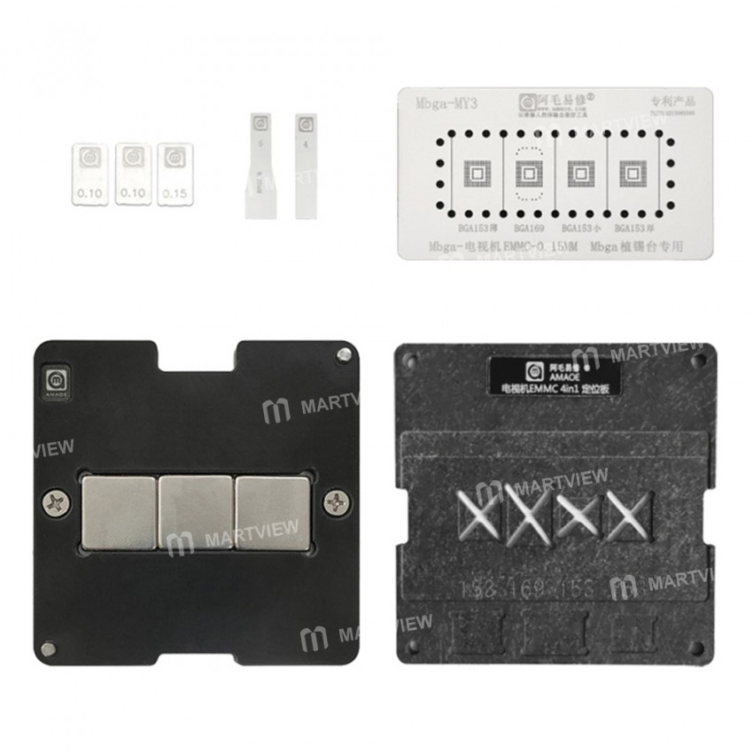 Amaoe 4-in 1 0.15mm TV EMMC Reballing Platform with BGA153 BGA169 Reballing Stencil