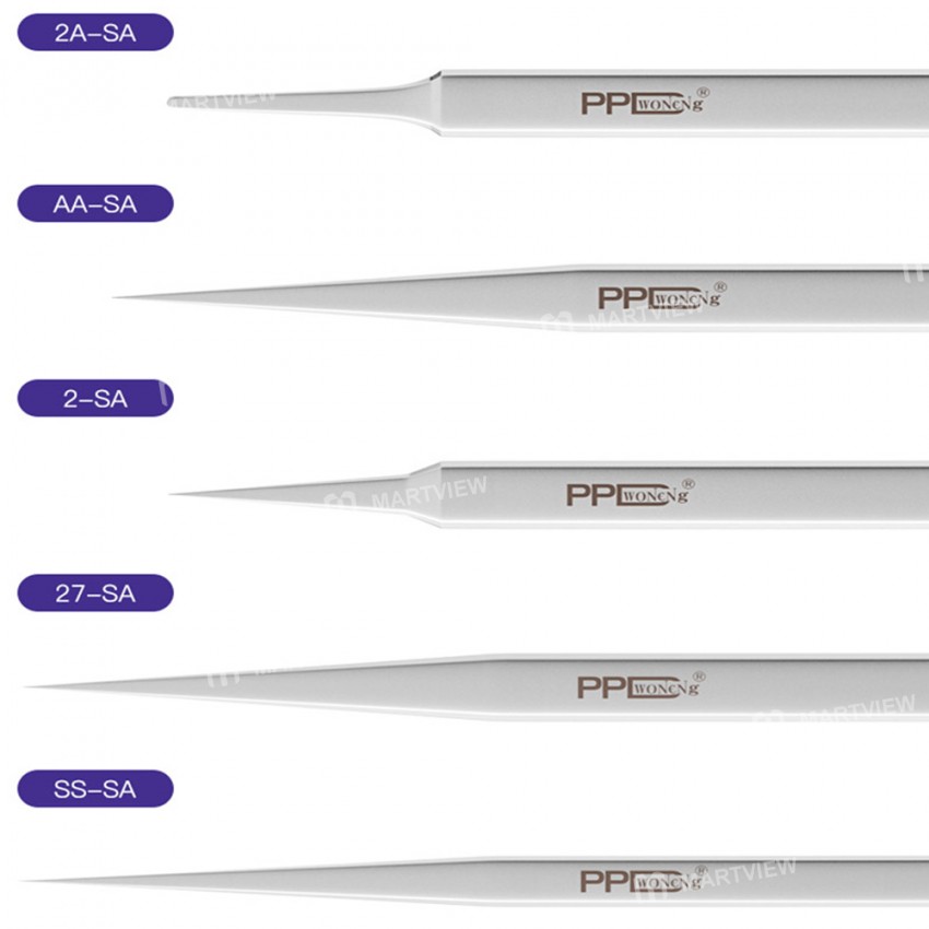 PPD Ultra-fine Anti-magnetic Stainless Steel Tweezers for Motherboard IC Chip Repair