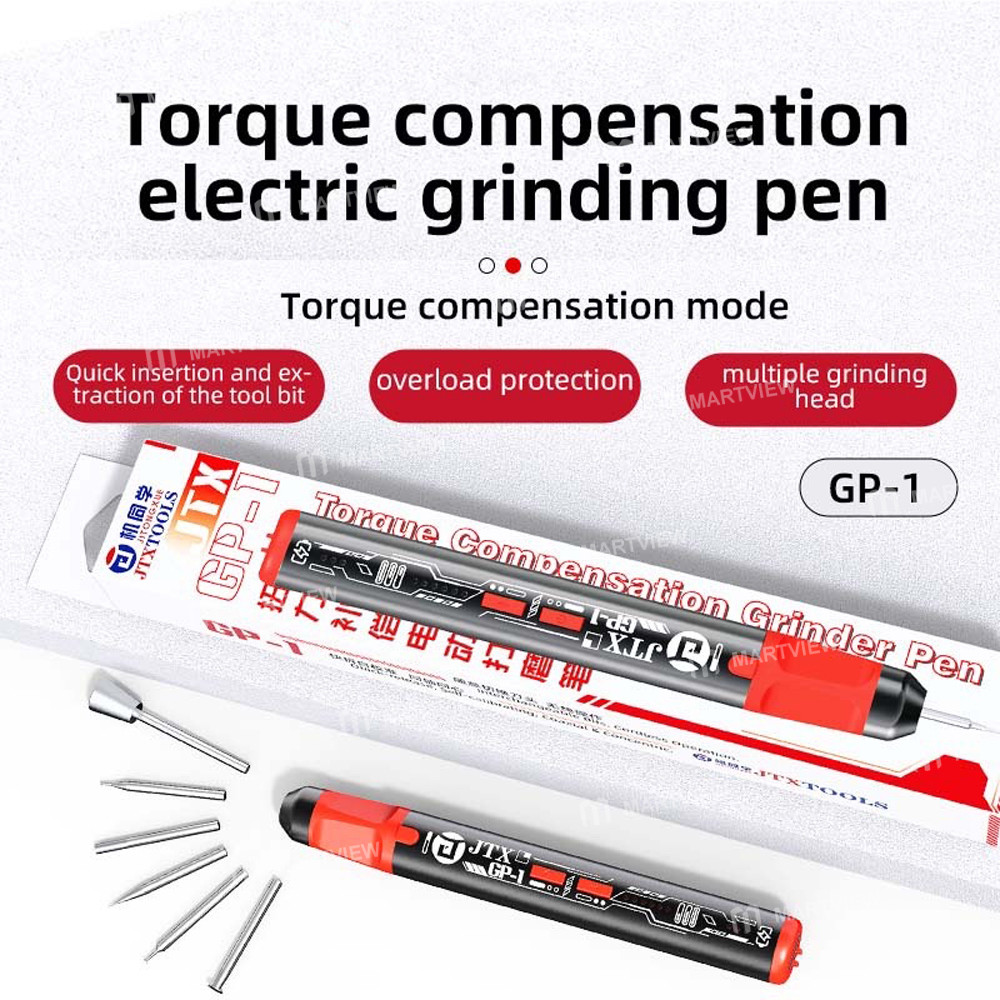 jtx gp-1-type-c-5-speed-regulation-torque-polishing-pen-with-6pcs-grinding-head-for-chip-polishing-2