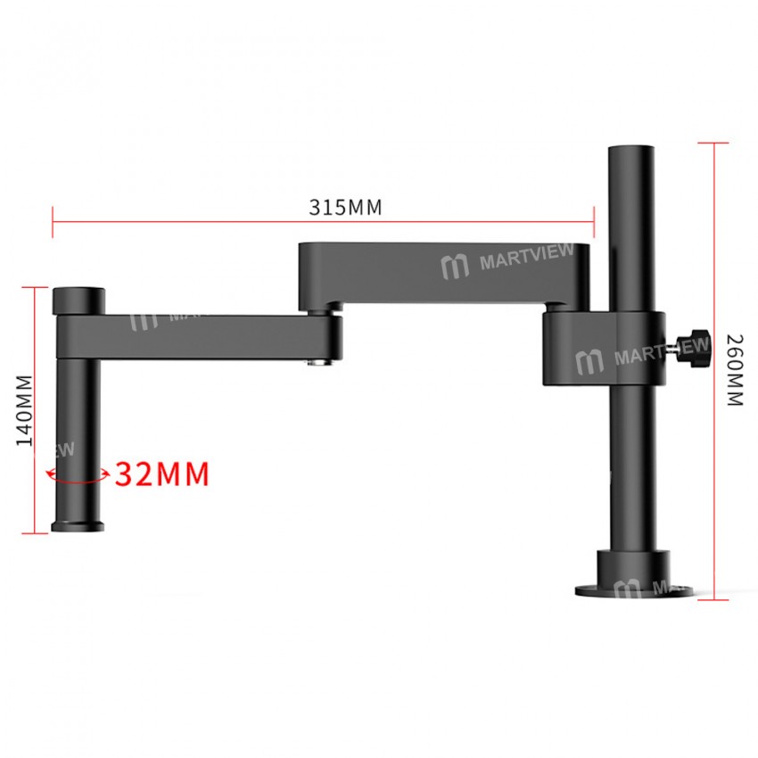 luowei lw-017-360-rotating-folding-lifting-microscope-universal-metal-bracket-arm-4