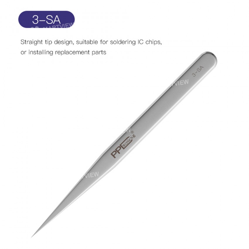 PPD Ultra-fine Anti-magnetic Stainless Steel Tweezers for Motherboard IC Chip Repair