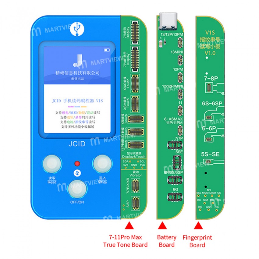 JC V1S Phone Code Reading Photosensitive Original Color Touch Screen Battery Fingerprint Serial Numb