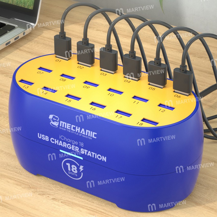 Mechanic iCharger 18 Multiport USB Desktop Fast Charger Station for iPhone/Android Phone