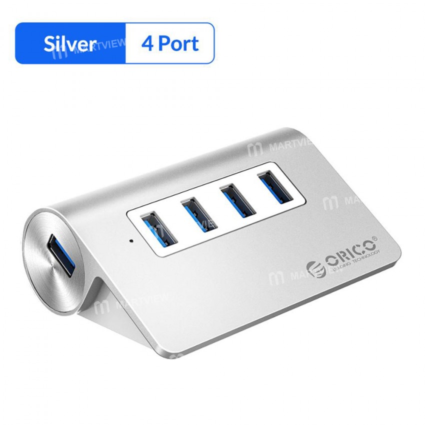 Orico Aluminum Bevel Multi-Port USB 3.0 HUB High-Speed Splitter With 12V Power Adapter