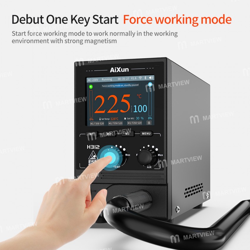 aixun h312-intelligent-internet-1400w-digital-display-hot-air-gun-bga-rework-station-7