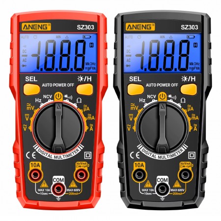 Aneng SZ303 AC / DC Current Voltage Digital Multimeter with Backlighting Screen