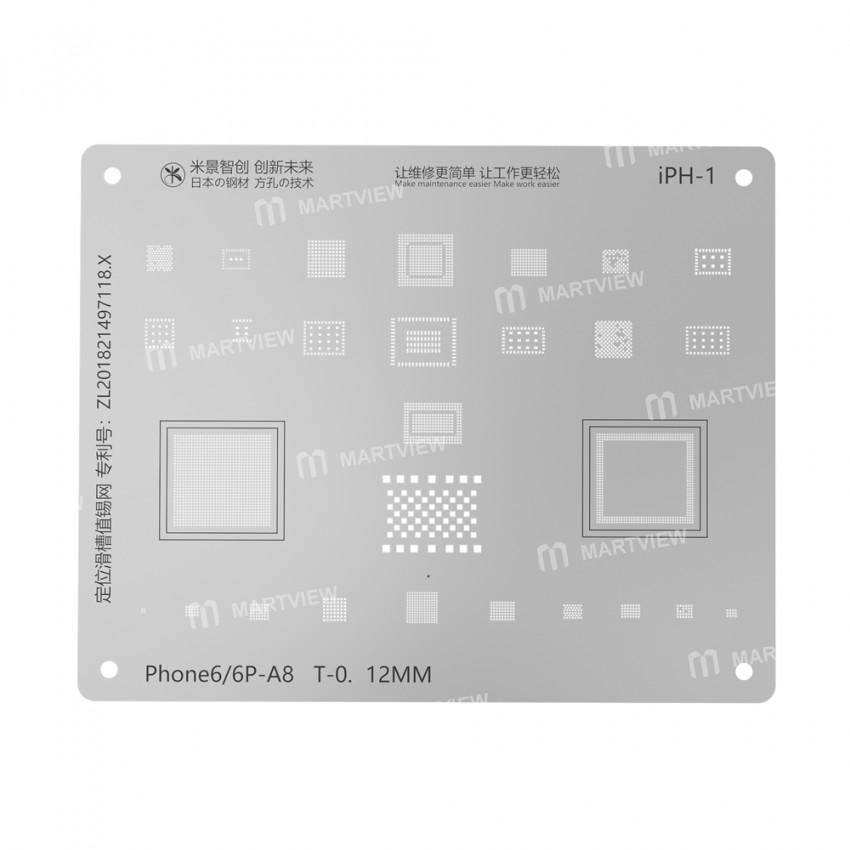 MiJing Reballing Stencil Plant Tin Steel Net for A8 iPhone 6 / 6 Plus