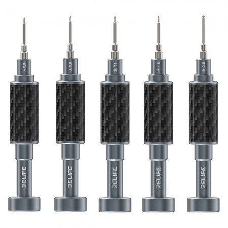 Relife RL-729 Steel Cannon King Carbon Fiber Finish + S2 Steel 2D Screwdriver for Mobile Phone Repair