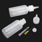 50ml Plastic Clear Liquid Bottle Squeeze Transparent Refillable Bottles with Needles - 5pcs