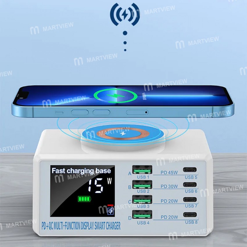 wlx x9dm-110w-8-port-pdqc30-multi-device-desktop-charger-with-wireless-charging-7