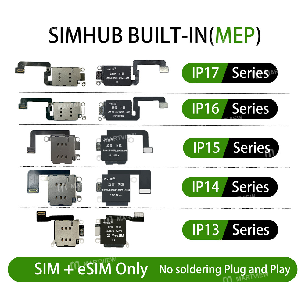 wylie simhub-built-in-mep-integrated-card-slot-finished-product-dual-sim-esim-for-iphone-13-17-2