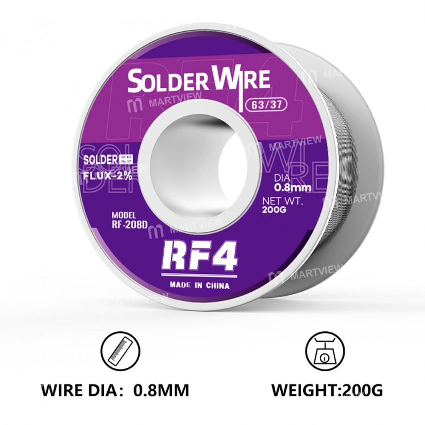 rf4 rf-208d-200g-63sn-lead-free-rosin-core-solder-tin-wire-1