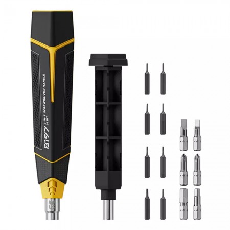 Jakemy JM-8197 16-in-1 Manual Magnetic High Hardness Precision Screwdriver with 14 Bits