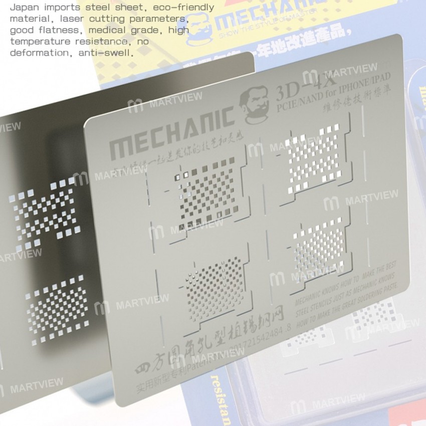 Mechanic 3D Multi-Function Hard Disk EMMC NAND PCIE BGA Reballing Stencil Plant Tin Steel Net for Al