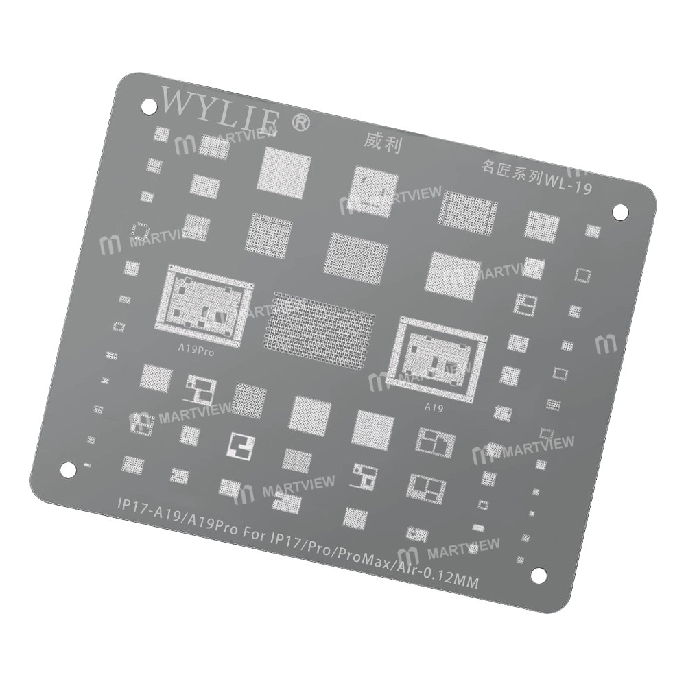 wylie wl-19-comprehensive-bga-reballing-stencil-for-iphone-17-17-air-17-pro-17pro-max-apple-a19-a19-