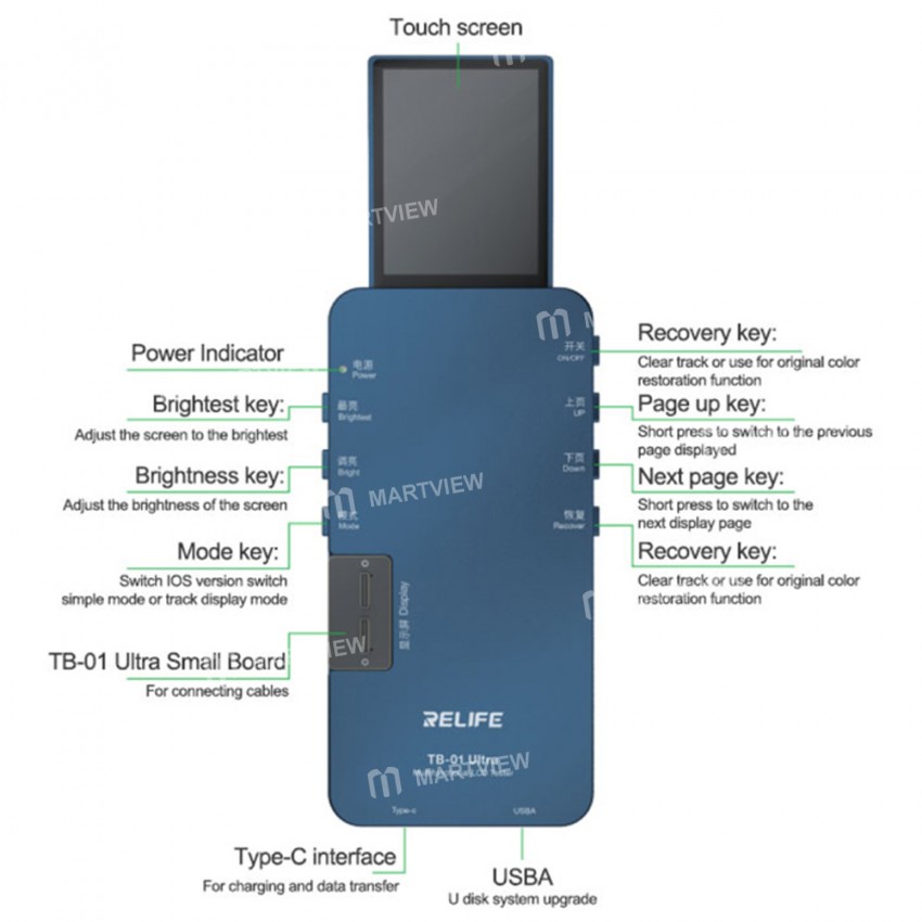 relife rl-tb-01-ultra-smart-lcd-true-tone-screen-tester-support-setting-battery-restoration-8