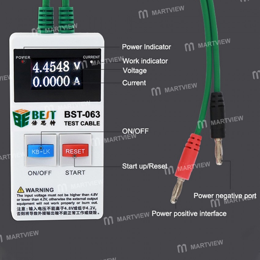 BST-063 Smart Anti-burn Power Cord for Mobile Phone Repair Suitable for Android iPhone