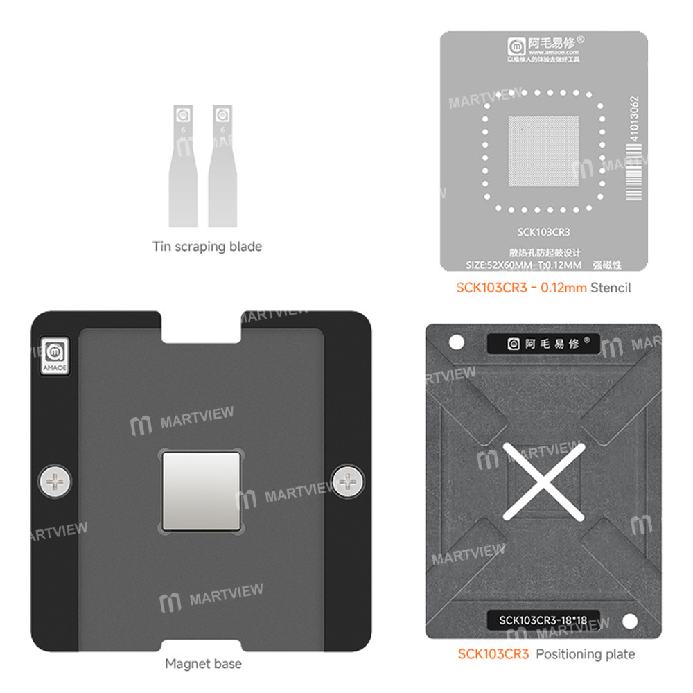 amaoe 012mm-sck103cr3-camera-main-control-chip-bga-reballing-stencil-tin-plating-platform-set-for-ca