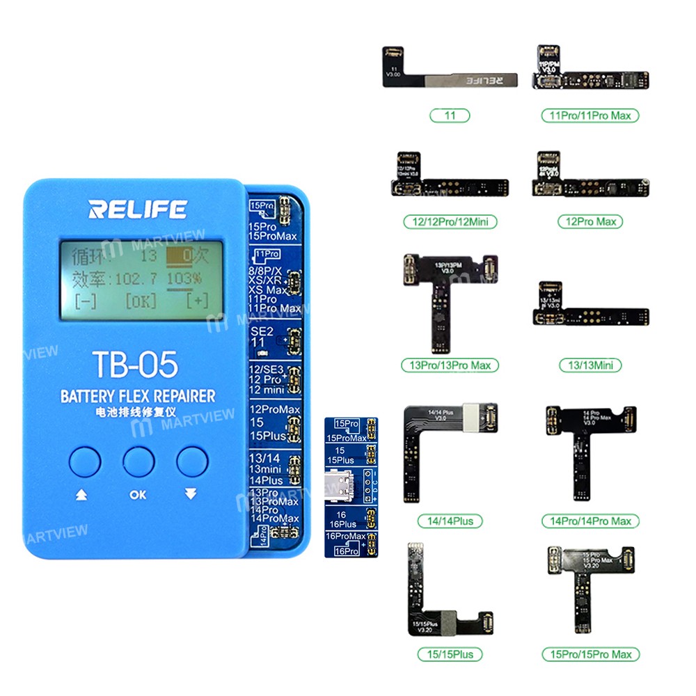 relife tb-05-v100-battery-repair-instrument-for-iphone-8-to-16pro-max-battery-data-cycles-recovery-5