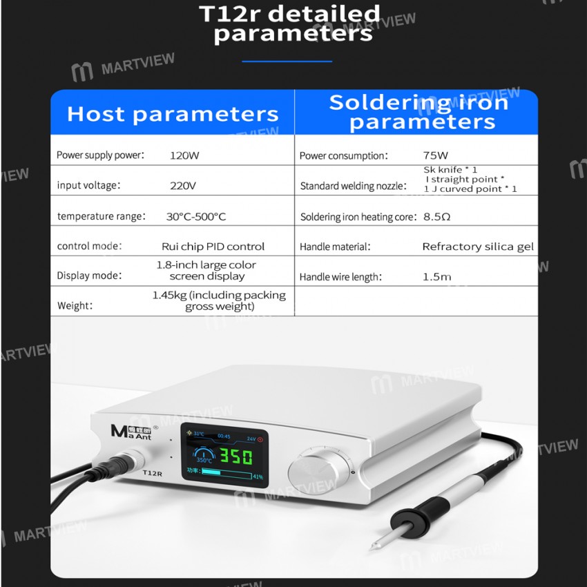 MaAnt T12R 75W Portable Adjustable Temperature And Constant Temperature Digital Display Smart Solder