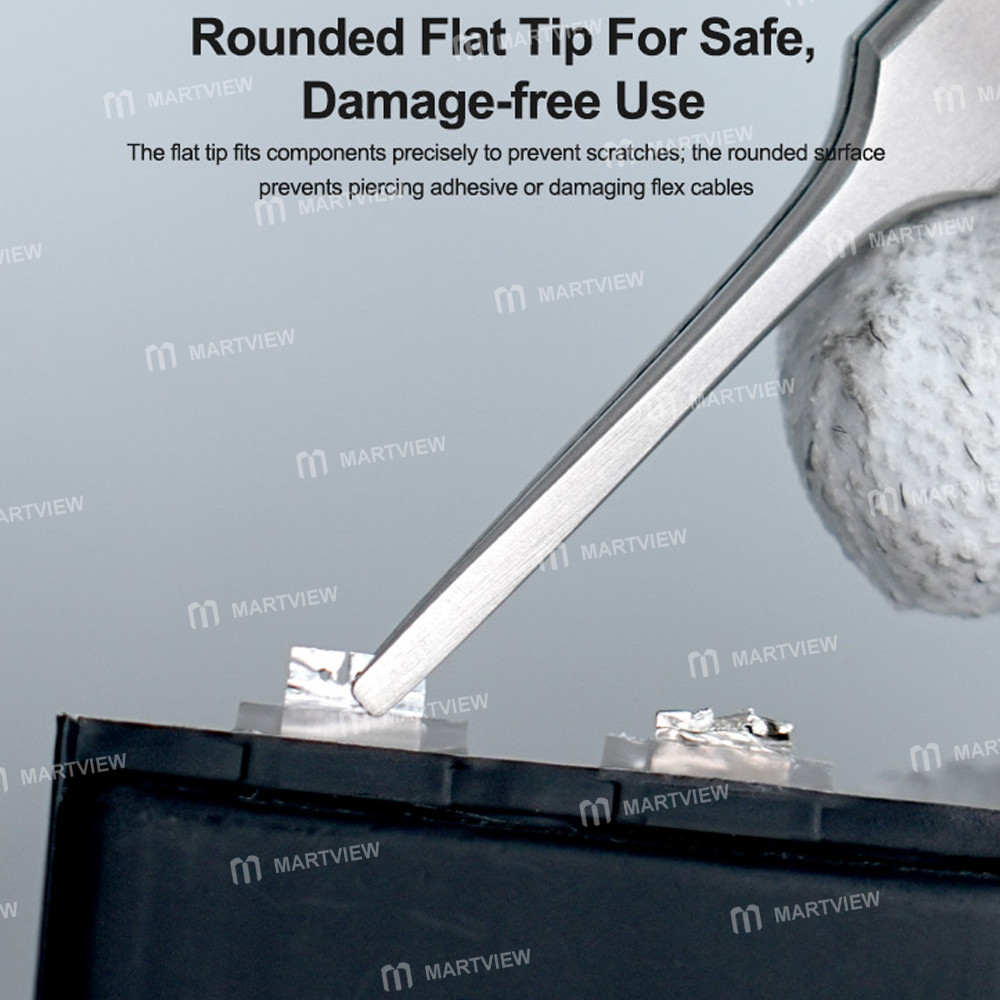 relife t2-extended-anti-magnetic-flat-round-tip-tweezers-for-smd-electronics-component-handling-8