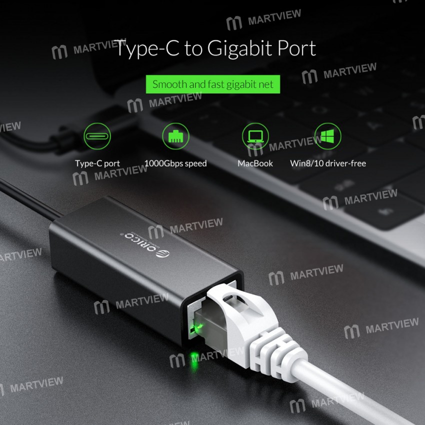 Orico XC-R45 Type-C to RJ45 Gigabit Ethernet Adapter Supports 1000Mbps Network Broadband Connection