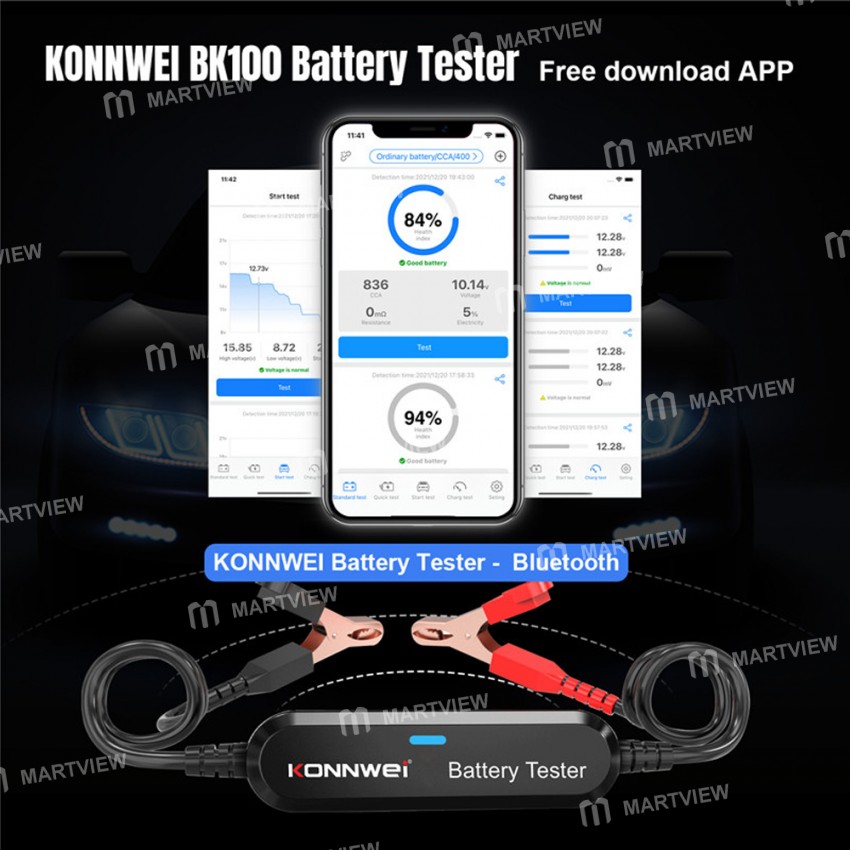 BK100 Multifunction Bluetooth 12V Lead-Acid Battery Diagnostic Test Instrument