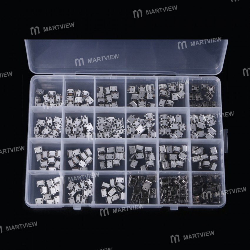 240pcs / Box 24 Models Micro USB Connector Socket Jack For MP3 / 4/5