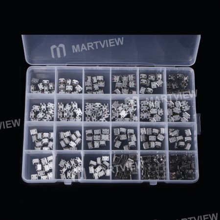 24 Models Micro USB Connector Socket Jack Set with Carrying Case