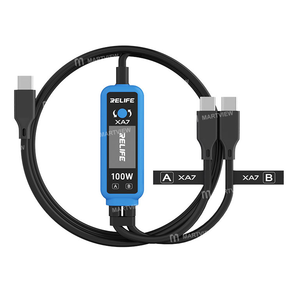 relife xa7-100w-type-c-digital-display-1-to-2-fast-charging-cable-for-iphone-android-3