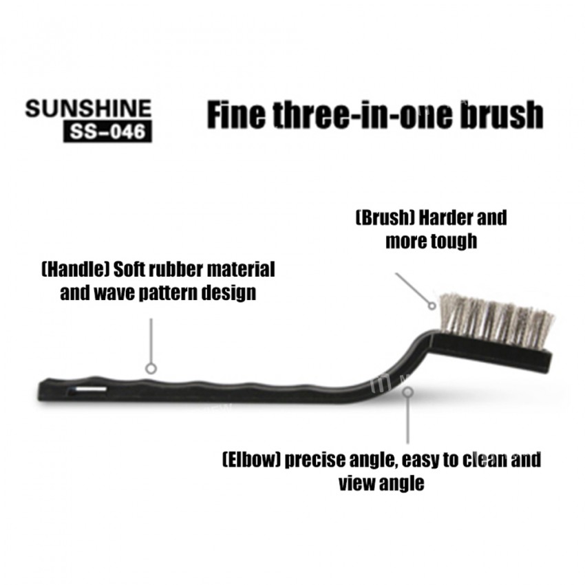 Sunshine SS-046 3in1 Gold Silver Anti-Static Steel Brush