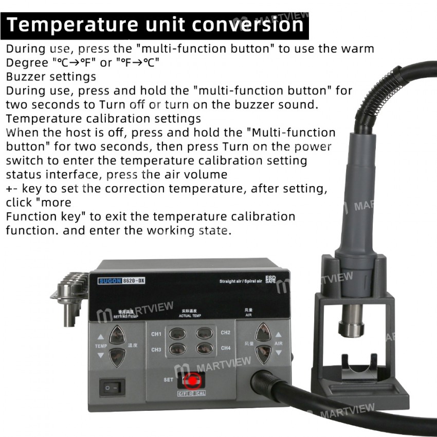 SUGON 8620DX 1300W Hot Air Rework Station Microcomputer Temperature Control BGA Rework Station