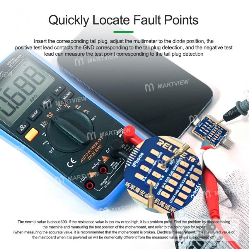 relife tb-07-non-remove-mobile-phone-tail-plug-test-board-8