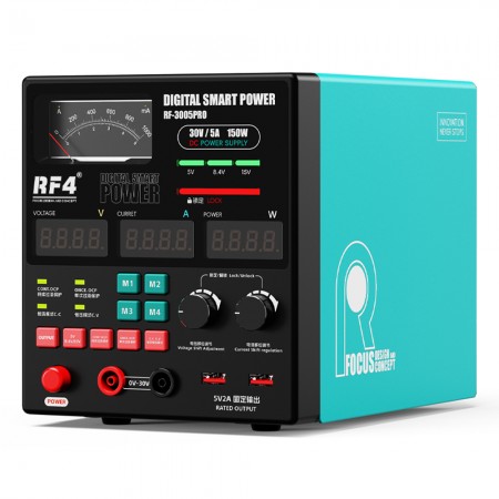 RF4 RF-3005Pro 30V / 5A High Precision Adjustable DC Stabilized Power Supply with Pointer Gauge
