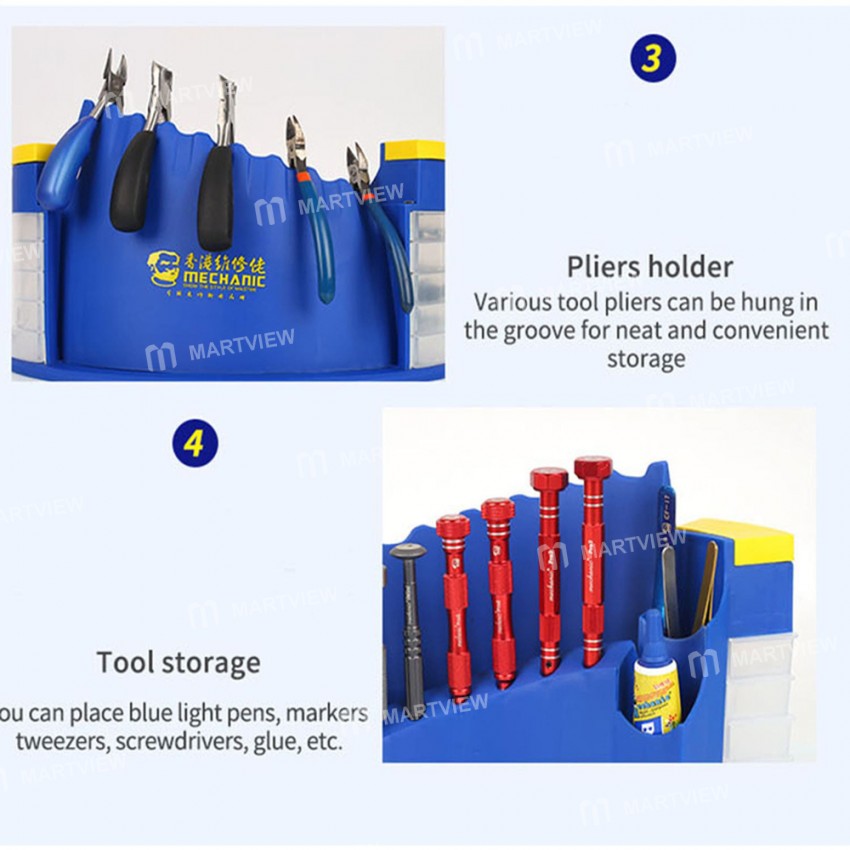 Mechanic MT-BR05 MT-BR10 Desktop Parts Maintenance Tool Organizer Screwdriver Tweezers Screws Storag