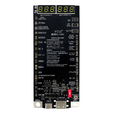 Wylie WL-338A 5V-9V Battery Charge Activation Board for iPhone 6 to 17PM / Huawei / Samsung / Xiaomi