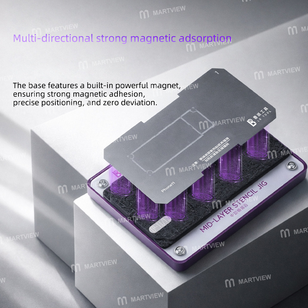 lb tool-f20-max-motherboard-middle-layer-bga-reballing-stencil-tin-plating-platform-for-iphone-11-17