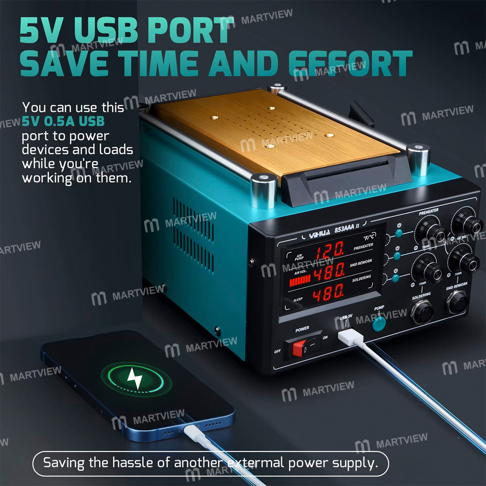yihua 853aaa-ii-3-in-1-digital-display-soldering-iron-hot-air-gun--screen-separator-pcb-repair-stati