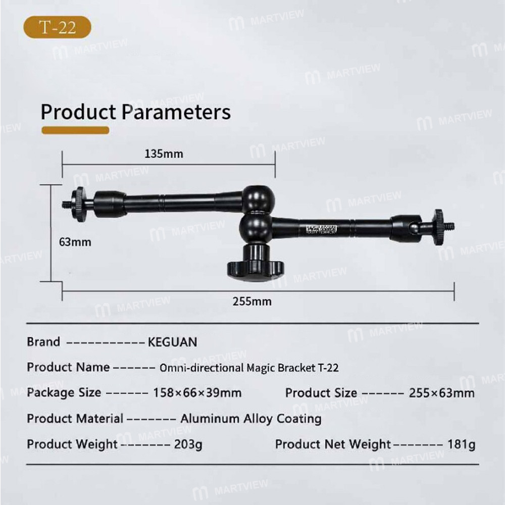 keguan t-22-multi-directional-magic-arm-bracket-compatible-with-cell-phone-camera-microscope-5
