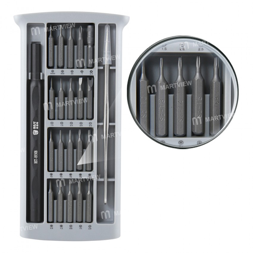 BEST BST-8930B 22in1 Precision Magnetic Screwdriver Bits Set for Phone MacBook Mobile Phone Tablet P