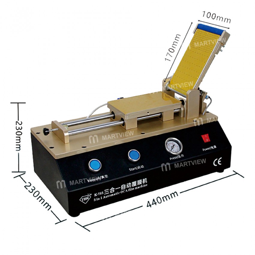 TBK-765 3-in-1 7-inch LCD Automatic OCA Laminating Machine Build with Vacuum Pump and Air Compressor
