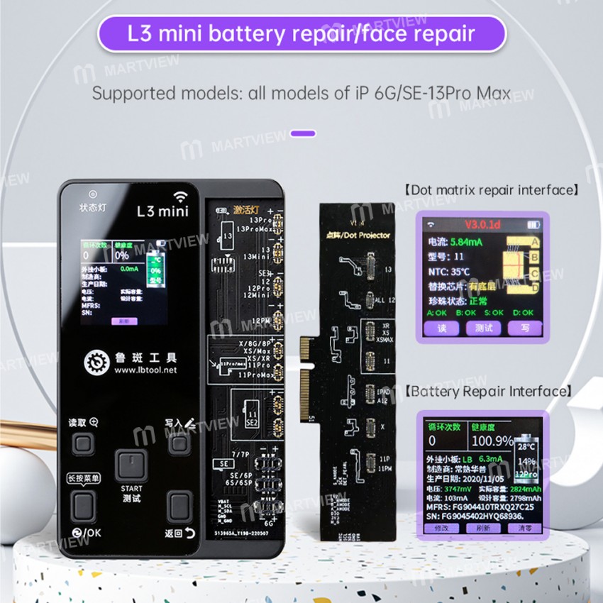Luban L3 Mini Smart Programmer for iPhone 6G / SE to 13Pro Max Face ID & Battery Data Detection